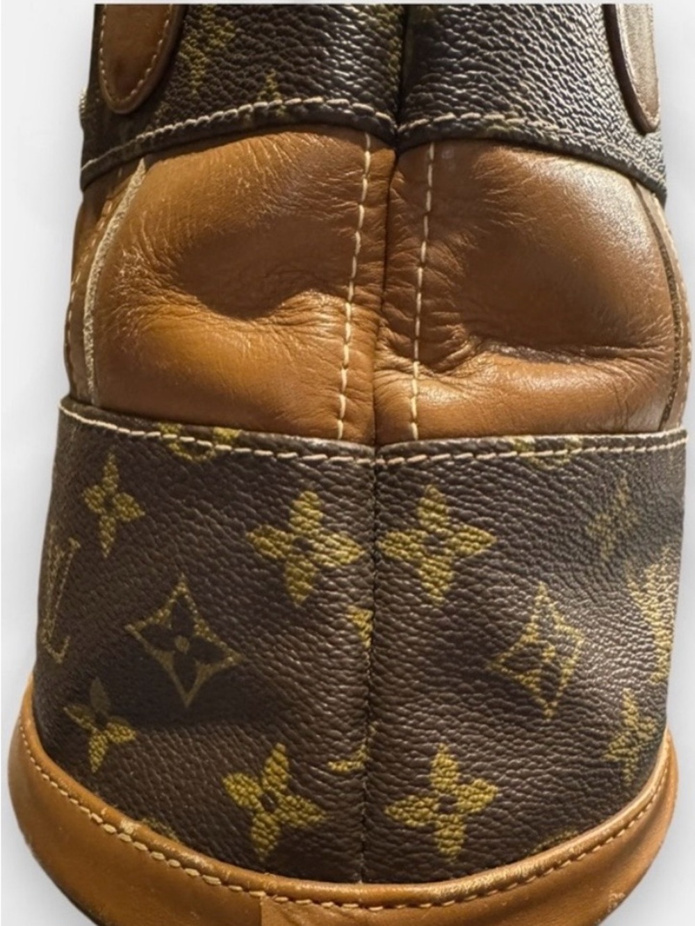 Vintage French Company Louis Vuitton Monogram Bag in Brown and Tan Leathe - Picture 6 of 11